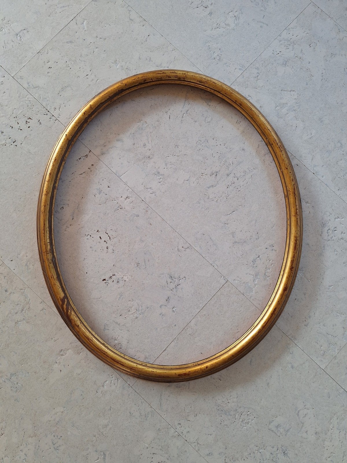 Lijst ovaal hout antiek, Ophalen of Verzenden, Zo goed als nieuw, 60 cm, 50 cm