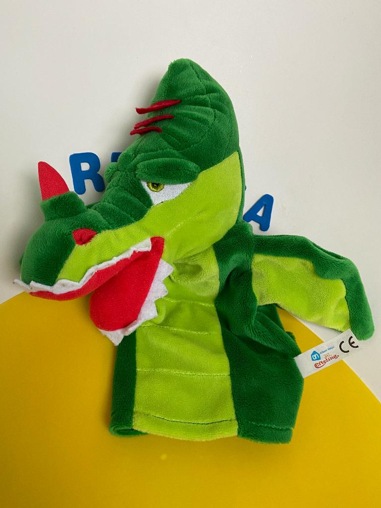 909 de Efteling handpop draak groen, Ophalen of Verzenden, Zo goed als nieuw, Overige typen