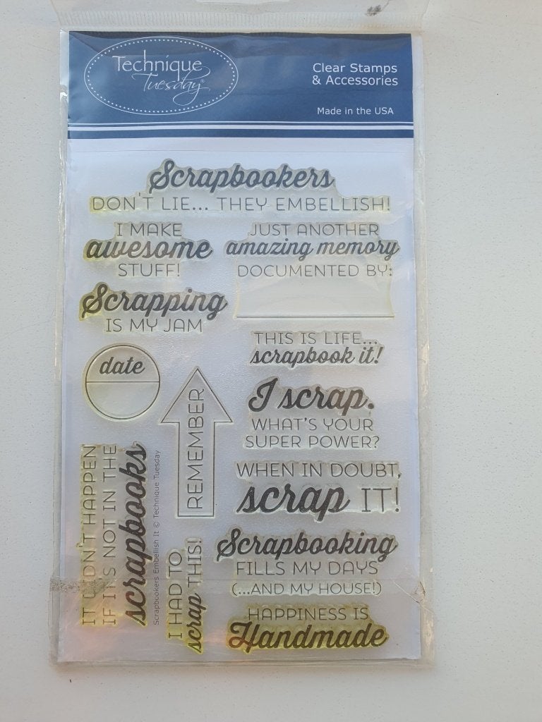 Technique Tuesday Scrapbookers Embellish I t - stempelset, Hobby en Vrije tijd, Stempelen, Ophalen of Verzenden, Zo goed als nieuw