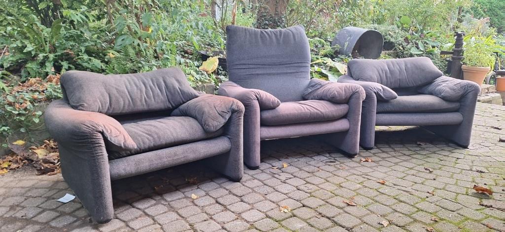 Driemaal Cassina Maralunga, Gebruikt, 75 tot 100 cm, Ophalen of Verzenden, Minder dan 150 cm