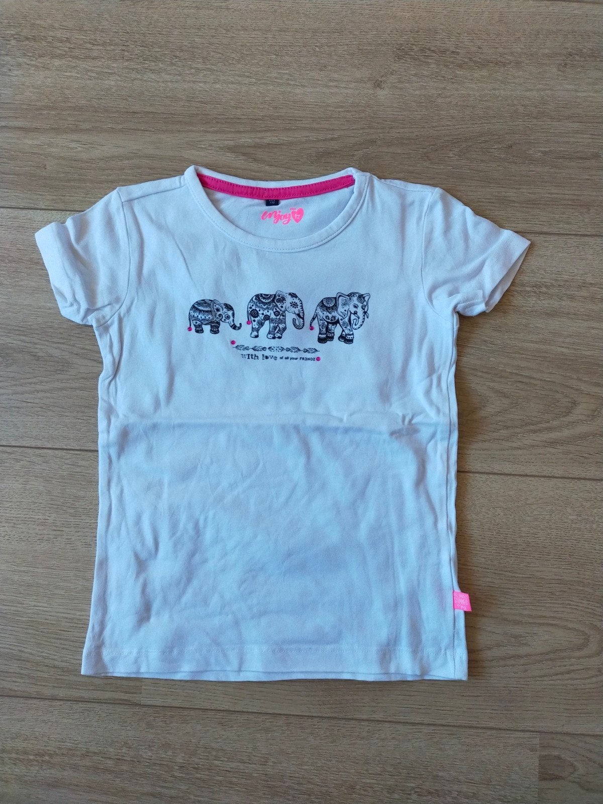 Zgan! Lief wit olifant t-shirt van Frendz! Mt 110, Kinderen en Baby's, Kinderkleding | Maat 110, Meisje, Frendz, Ophalen of Verzenden