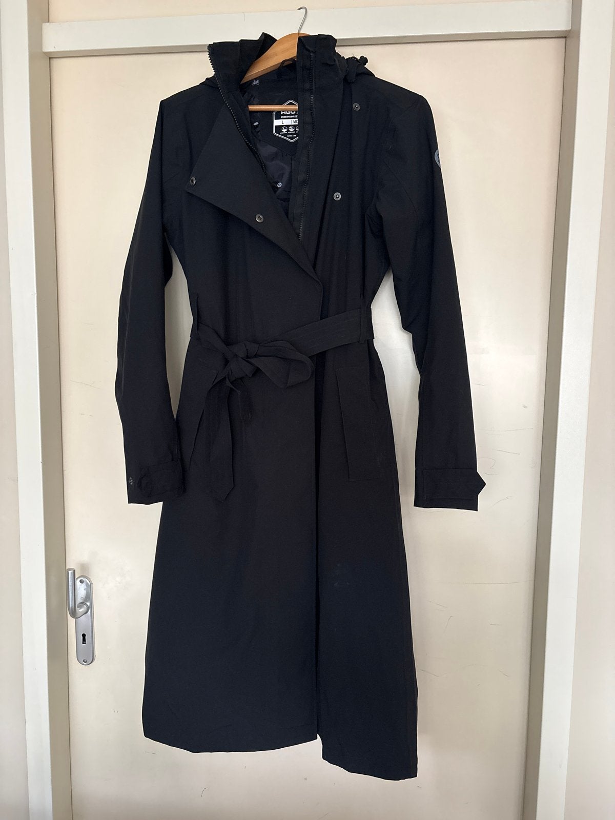 AGU Trench Coat Urban Outdoor Dames Regenjas Zwart (Large), Verzenden, Zo goed als nieuw, Dames, Bovenkleding