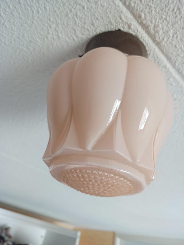 Mooie jaren 30 Thabur plafondlamp goedkoop., Ophalen of Verzenden, Zo goed als nieuw, Glas, Art Deco, BAUHAUS