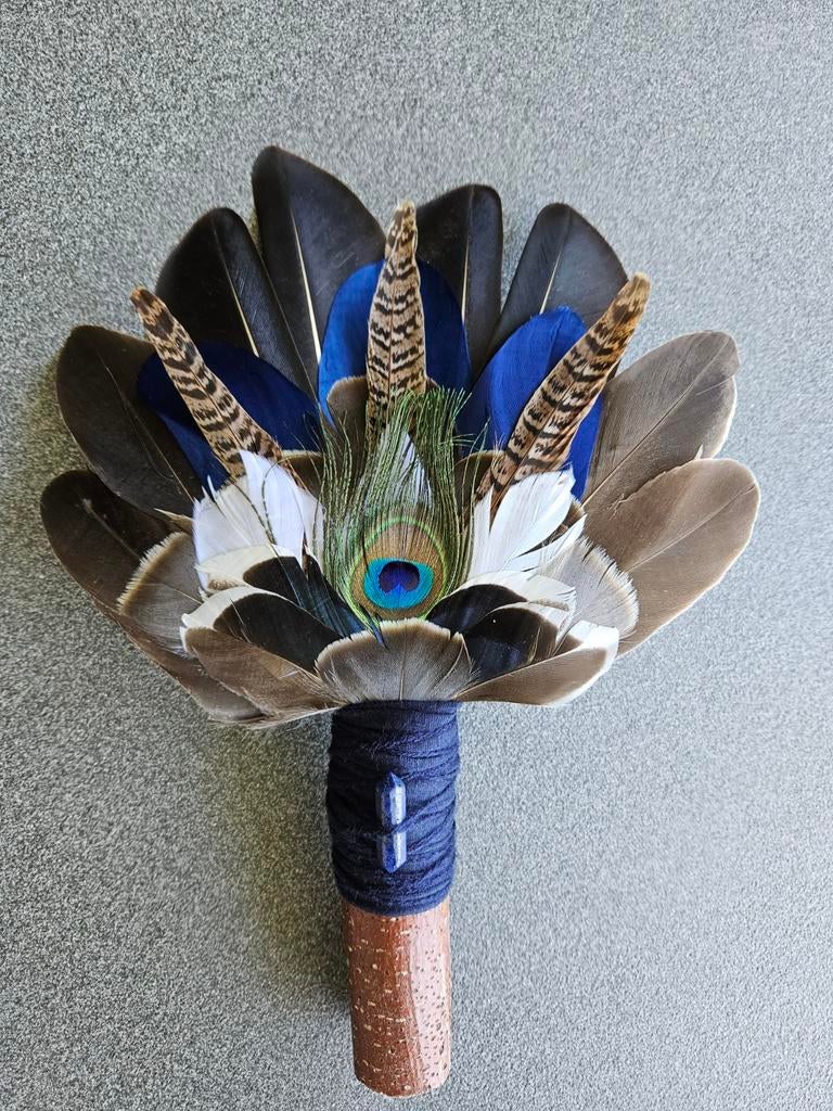 Smudge feathers lapis lazuli veren waaier reiki sjamanisme, Ophalen of Verzenden