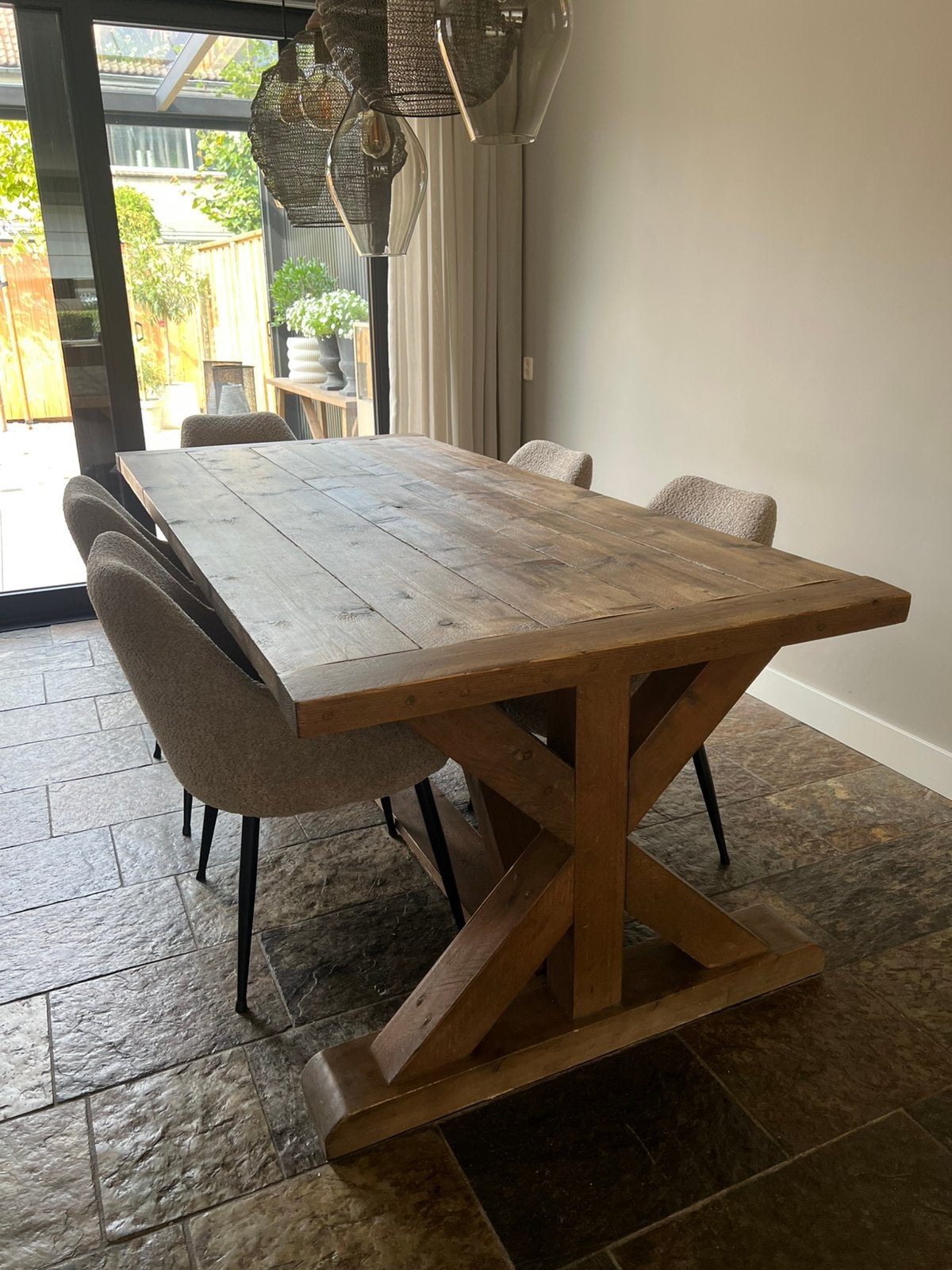 Eettafel huisje sfeer, Ophalen, Gebruikt, 100 tot 150 cm, 200 cm of meer