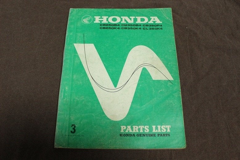 Honda CB250 B4 K4 CB350 B4 P4 K4 CL350K4 1976 parts list, Motoren, Ophalen of Verzenden, Honda