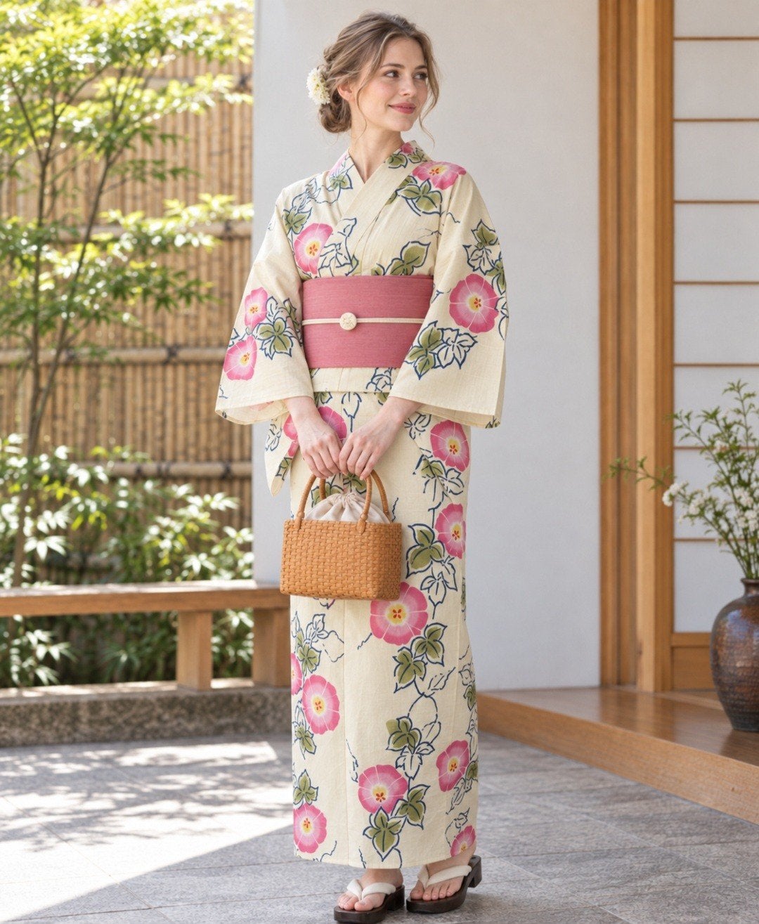 Originele Japanse Kansai Yukata – 100% katoen – Made in Japa, Ophalen of Verzenden