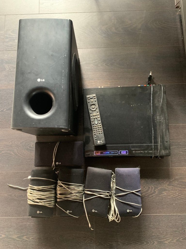 LG 5.1 Home Cinema Set, Gebruikt, 70 watt of meer, 5.1-systeem, Dvd-speler