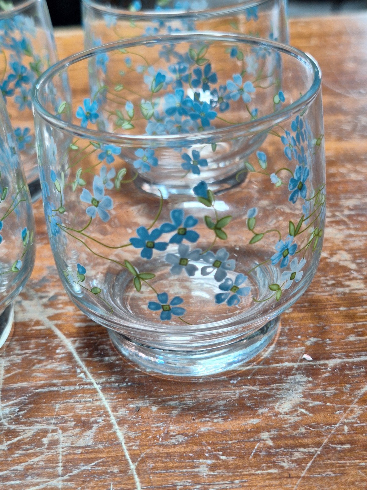 Vintage glazen Arcopal  Myosotis, Ophalen, Glas of Glazen, Overige merken, Overige stijlen