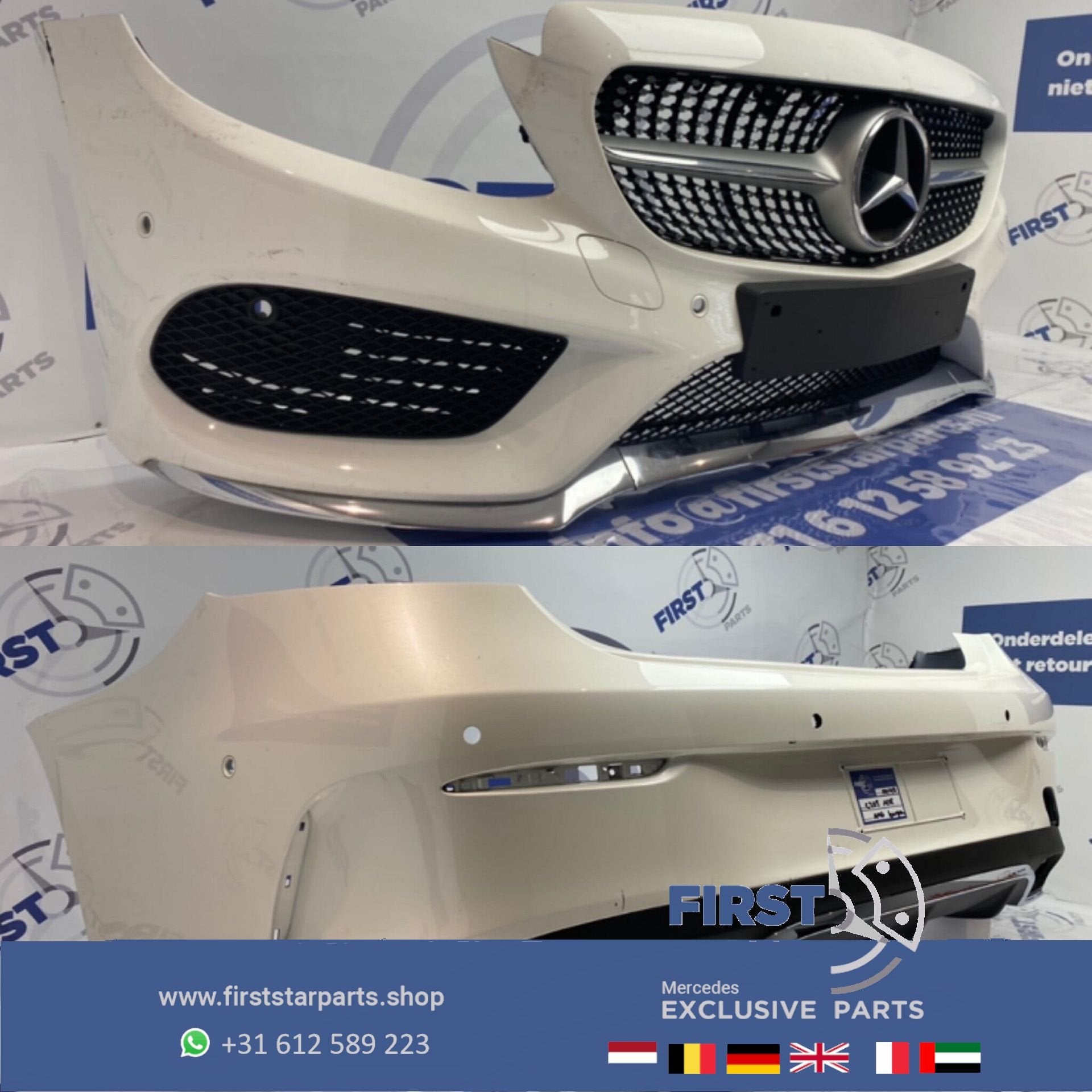 W205 C205 COUPÉ CABRIO AMG BODY KIT WIT C KLASSE VOOR + ACHT, Gebruikt, -, Ophalen of Verzenden, Bumper