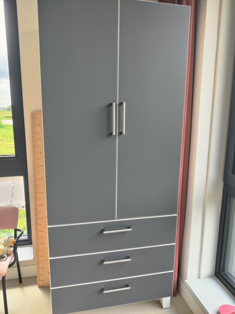 IKEA STUVA / SMÅSTAD kastfronten - grijs (2 deuren, 3 lades), Ophalen, Kunststof, Gebruikt, 200 cm of meer