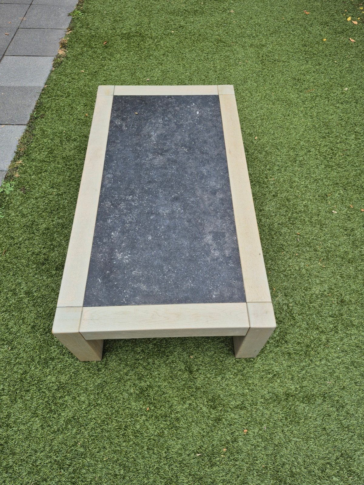 GRATIS Salontafel met natuurstenen blad, Ophalen, Overige materialen, Gebruikt, 100 tot 150 cm