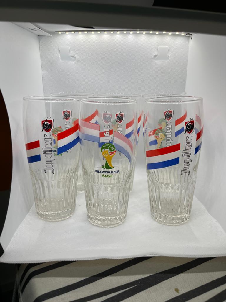 Jupiler WK Voetbal 2014 Brazilië Bierglazen, Verzamelen, Biermerken, Ophalen of Verzenden, Zo goed als nieuw, Glas of Glazen, Jupiler