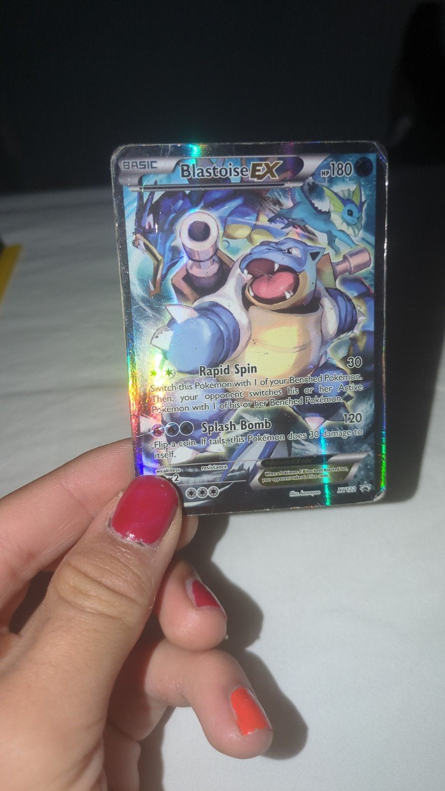 Blastoise EX Pokémon Kaart - Foil, Ophalen of Verzenden, Gebruikt, Losse kaart, Foil