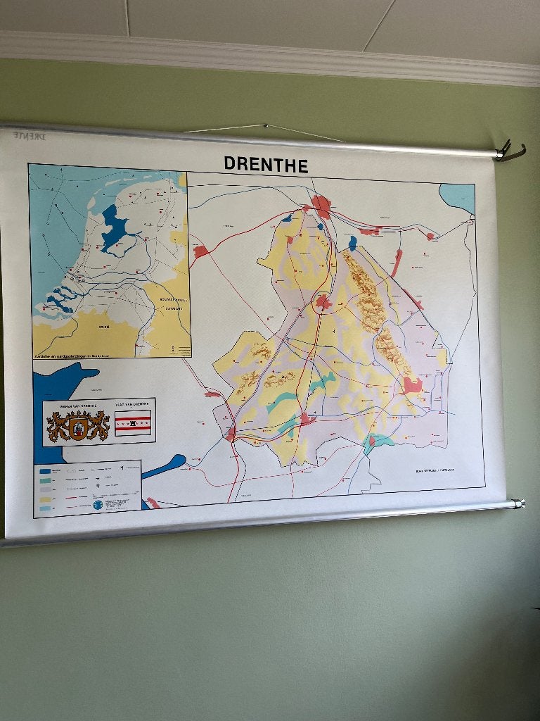 Schoolplaat Drenthe, Antiek en Kunst, Ophalen, Aardrijkskunde