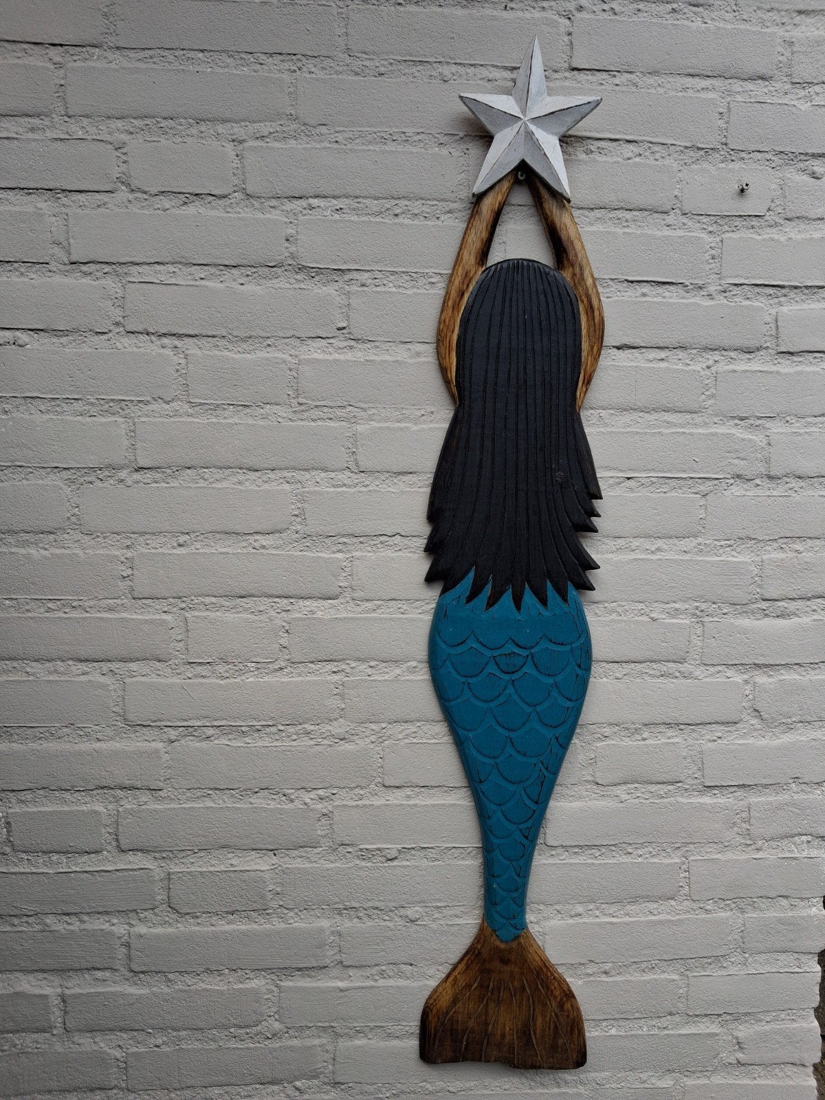 Gave houten zeemeermin 100 cm