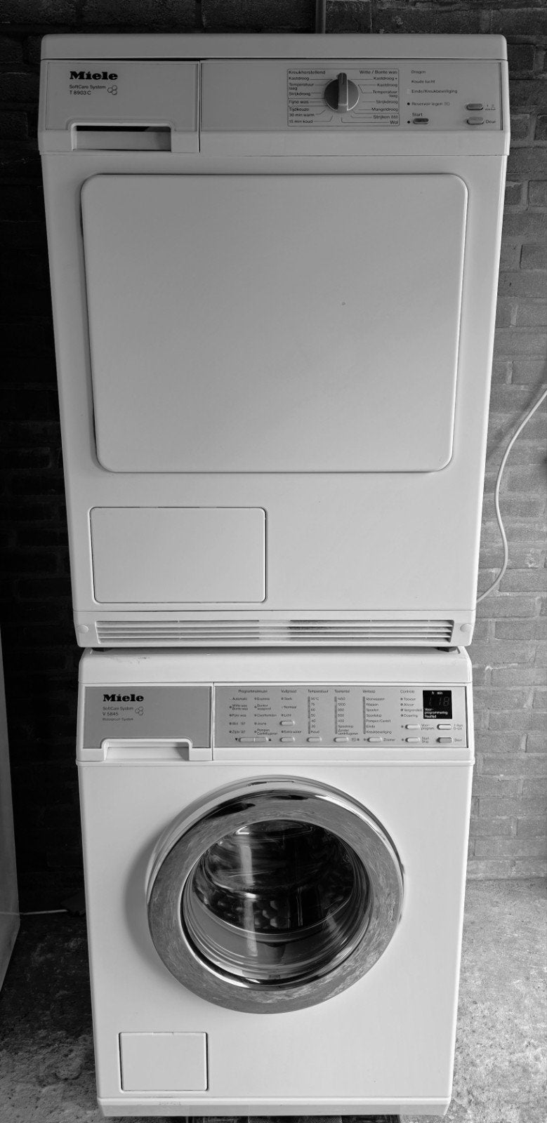 Miele SoftCare 8kg wasmachine & condensdroger set