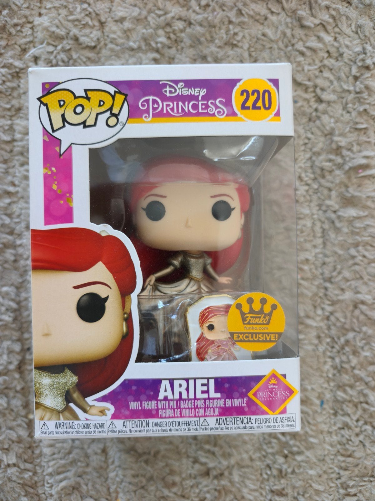 Ariel Funko Pop. #220 Golden Edition Disney Princess, Ophalen of Verzenden, Nieuw