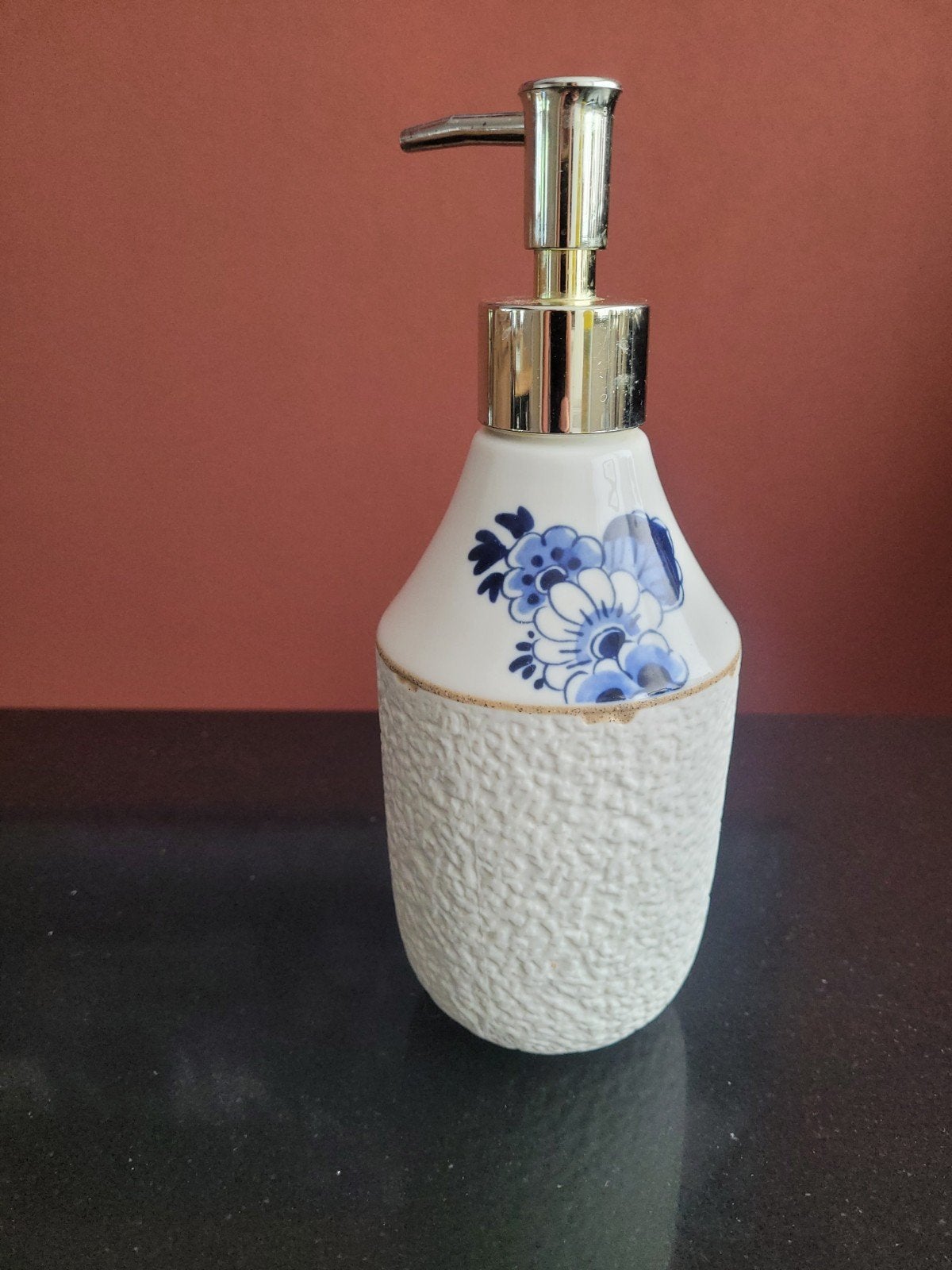 Heinen Delfts Blauw zeep pompje, Ophalen of Verzenden