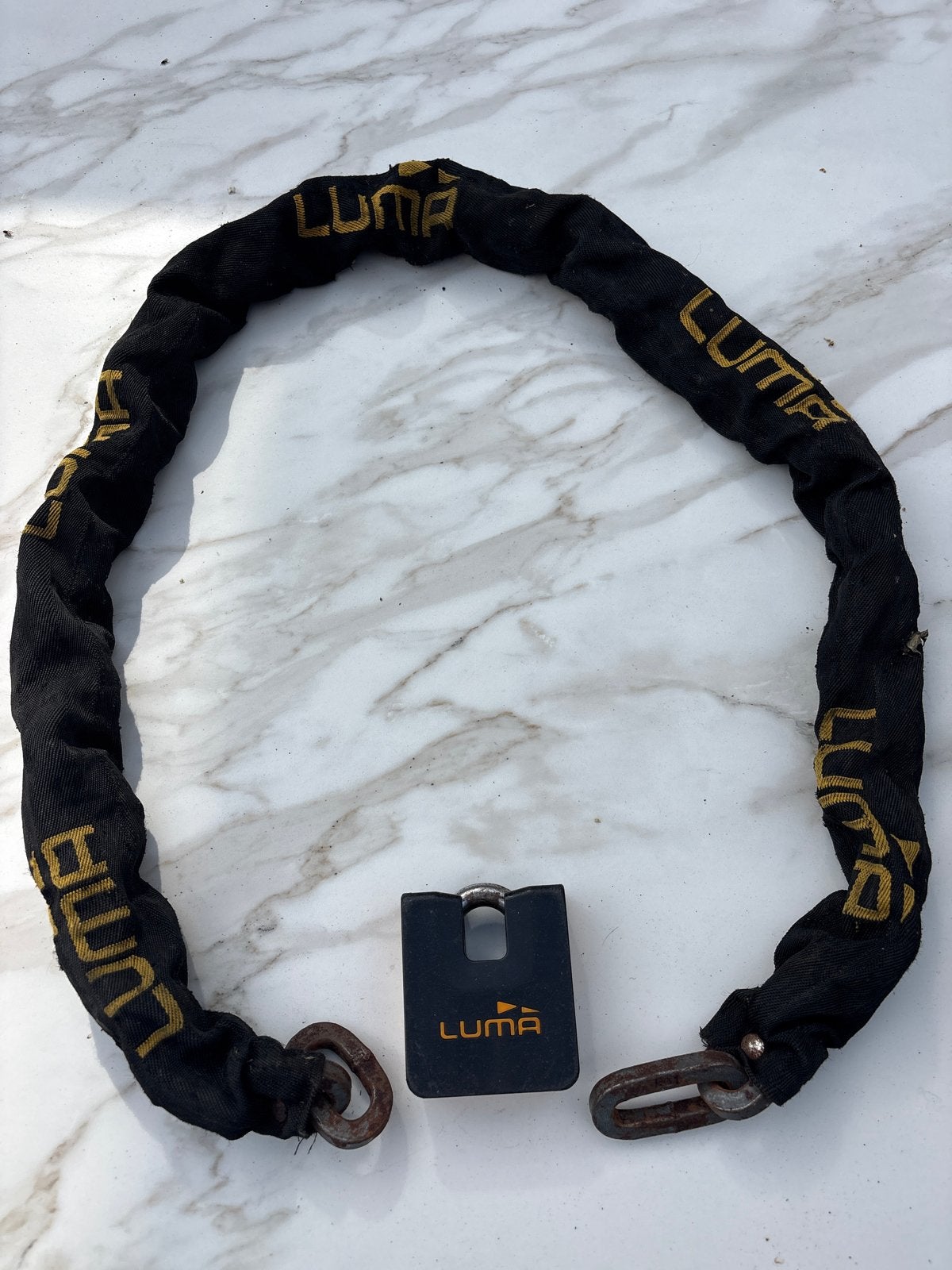 Luma Escudo 38 Chain Kettingslot - Zwart/Geel, Ophalen of Verzenden, Gebruikt, Kettingslot