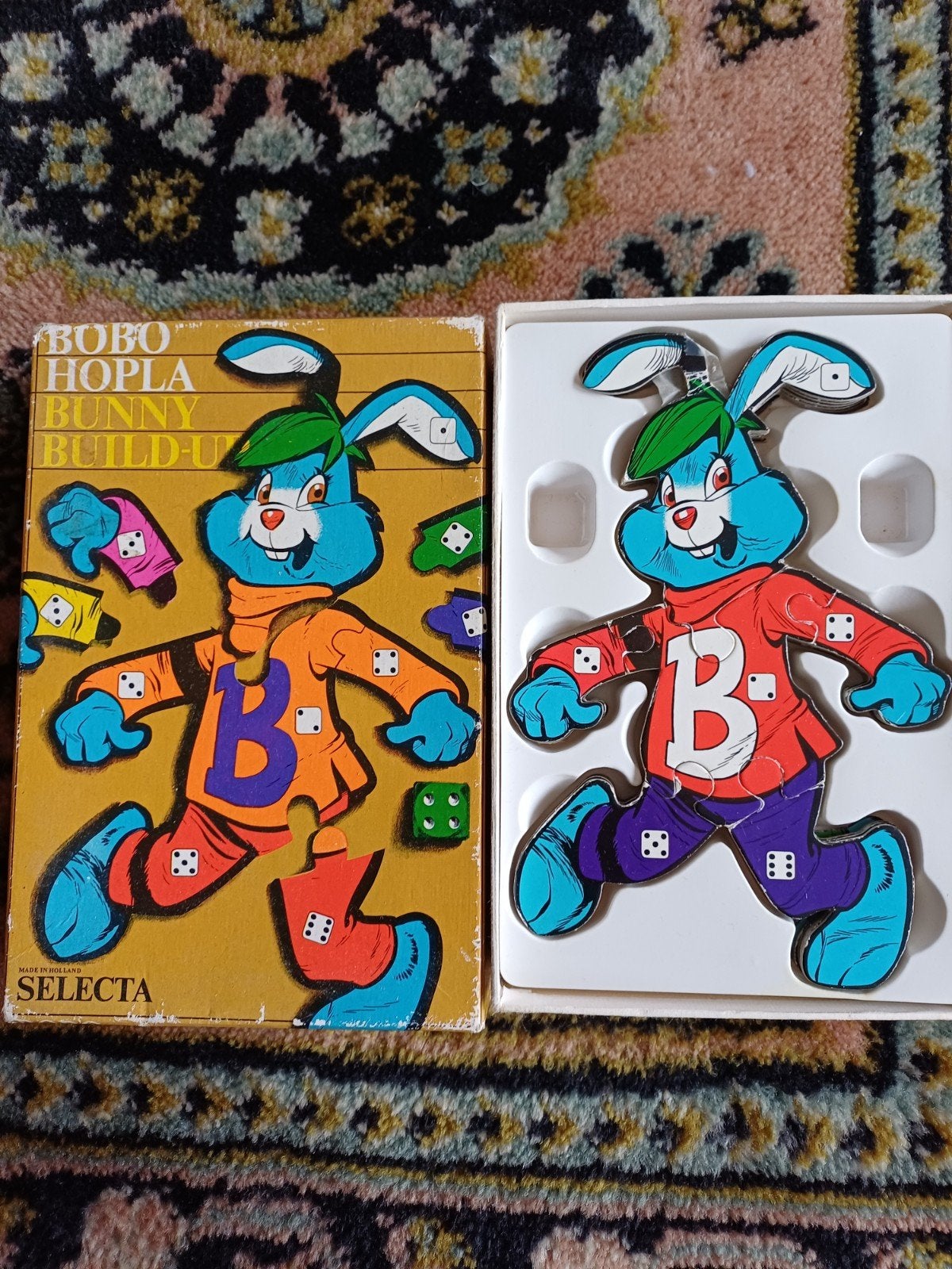 Bobo Hopla dobbel puzzelspel, Vijf spelers of meer, Ophalen of Verzenden, Gebruikt, Selecta