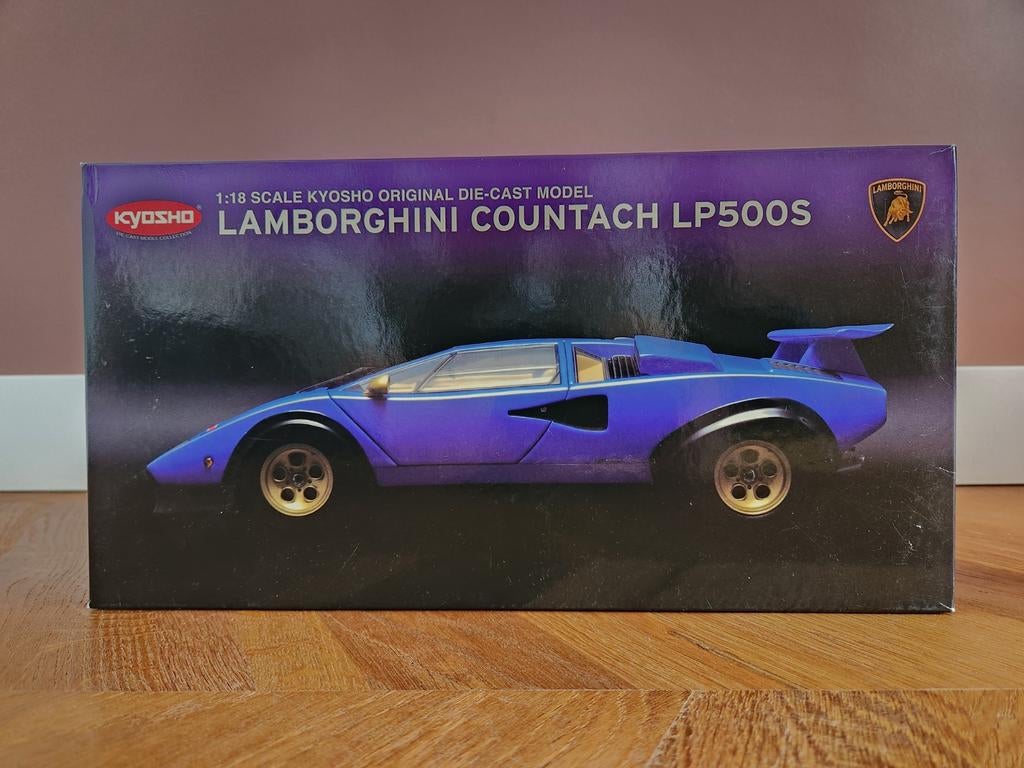 Lamborghini Countach LP500S Walter Wolf Blauw 1:18 Kyosho, Ophalen of Verzenden, Nieuw, Auto, Kyosho