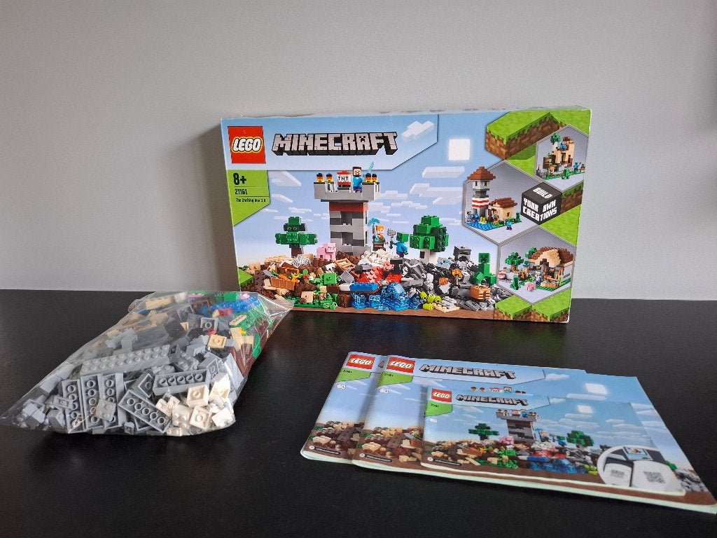 Lego Minecraft 21161 The Crafting Box 3.0 + doos, Kinderen en Baby's, Minecraft, Lego, Ophalen of Verzenden, Zo goed als nieuw