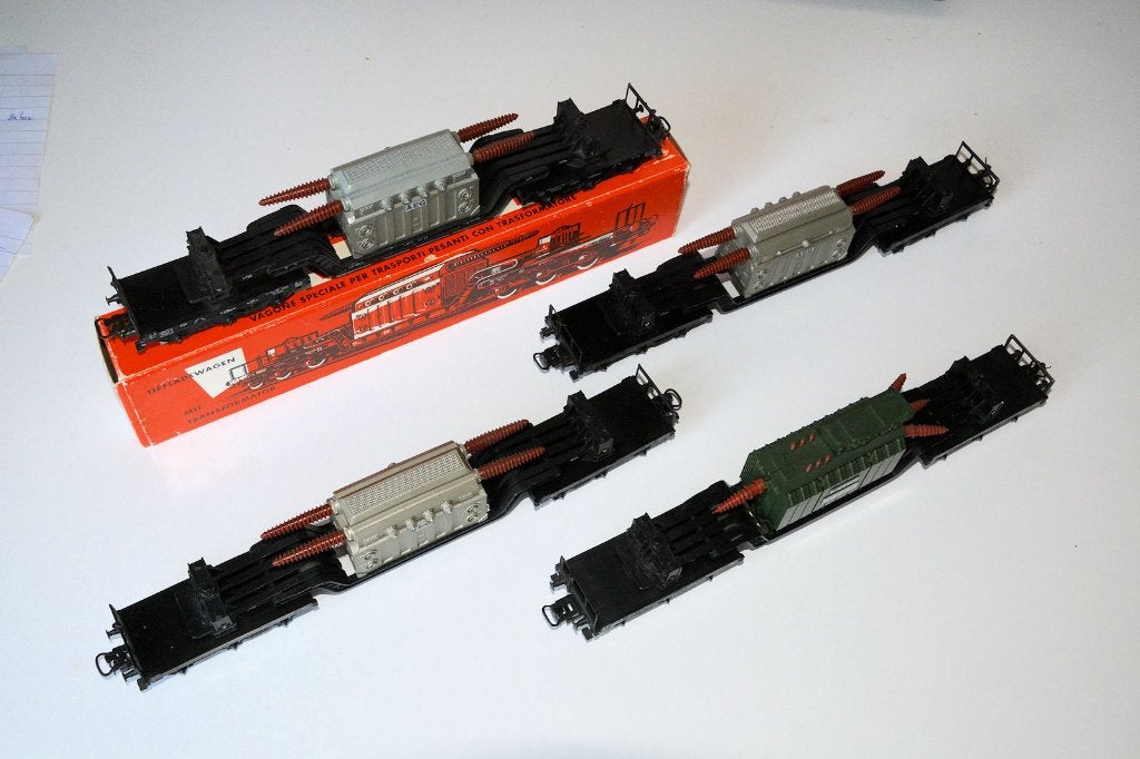 4 Märklin diepladers, Wisselstroom, Gebruikt, Wagon, Ophalen of Verzenden