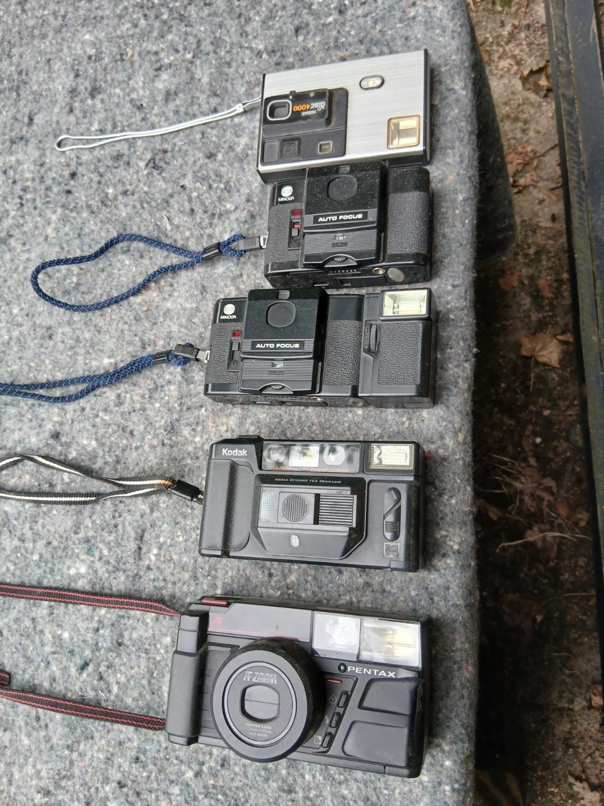 5 vintage compactcamera's - Kodak, Minolta, Pentax, Audio, Tv en Foto, Ophalen, Gebruikt, Compact, Pentax