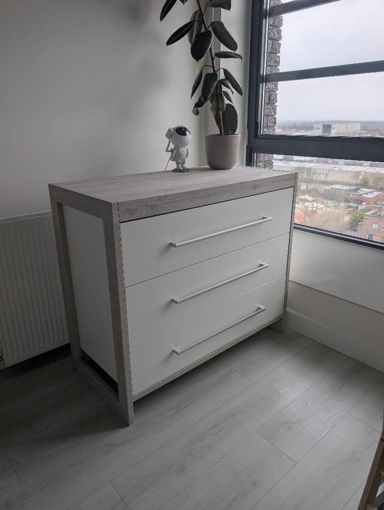 TWF The Wood Factory Commode 3 Laden, Ophalen, 50 tot 70 cm, 100 cm of meer, Zo goed als nieuw