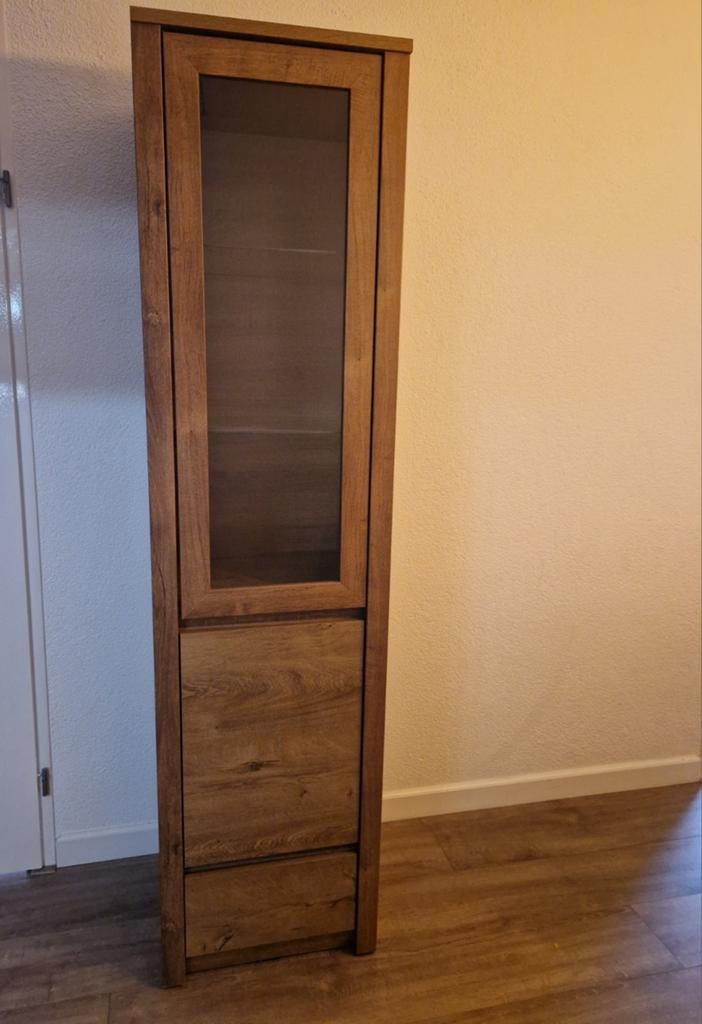 Vitrinekast donker eiken kleur, Huis en Inrichting, Kasten | Vitrinekasten, Ophalen, 25 tot 50 cm, 50 tot 100 cm, 150 tot 200 cm