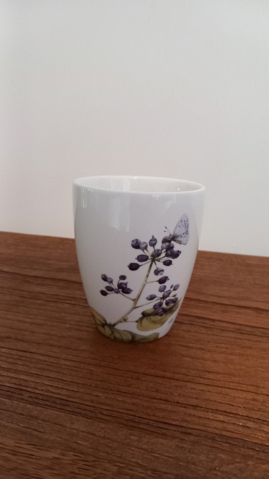Marjolein Bastin witte mok met vlinder- en bloemmotief, Ophalen of Verzenden