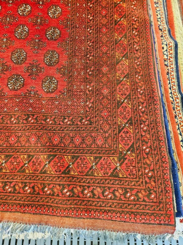 Afghaans Handgeknoopt Tapijt. Prachtige kleuren en patronen!, Crème, Perzisch, 200 cm of meer, Ophalen of Verzenden