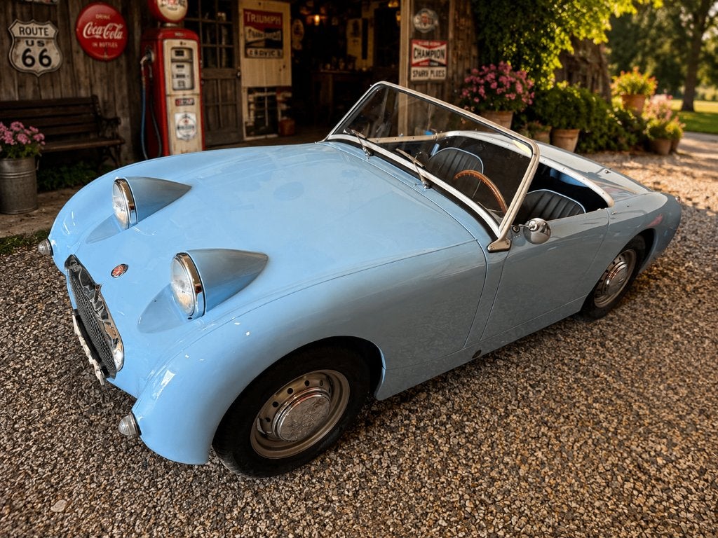 Austin-Healey Frogeye Sprite Bj 1962 Top Gerestaureerd, Auto's, 65 pk, Austin, Zwart, Cabriolet