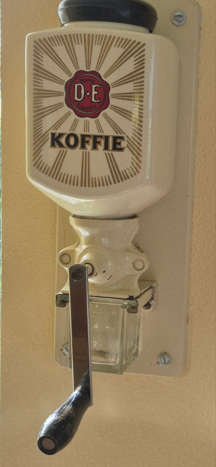 Vintage Douwe Egberts wandkoffiemolen, Ophalen of Verzenden