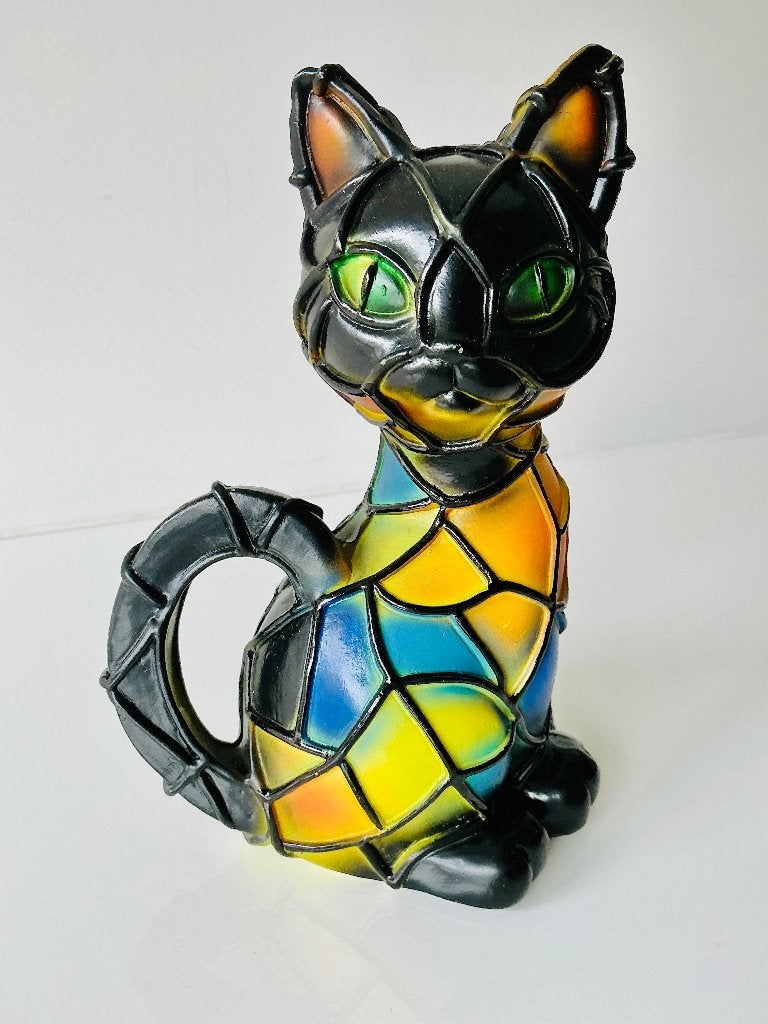 Tiffany stijl lampje kat - NIEUW in doos, Huis en Inrichting, Lampen | Tafellampen, Ophalen of Verzenden, Nieuw, Kunststof