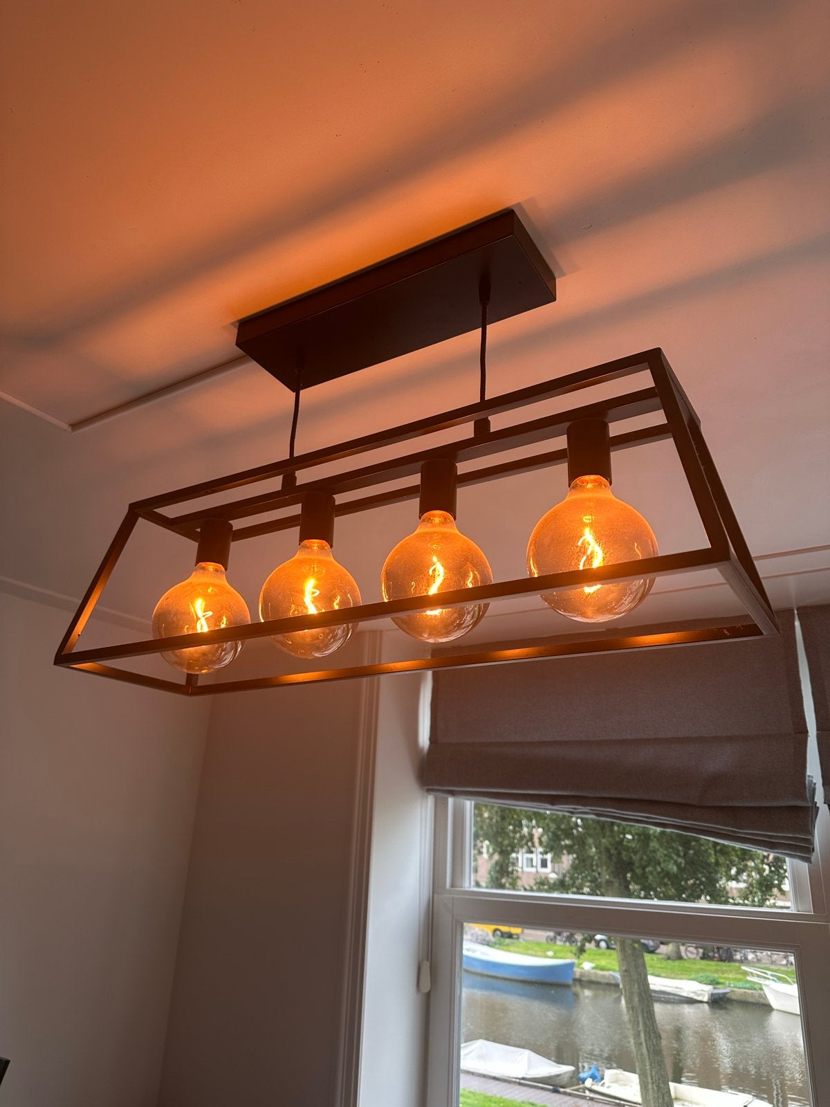 IKEA FELSISK hanglamp - Zwart, 4 lampen, 81 cm, Ophalen of Verzenden, Zo goed als nieuw, Metaal, E27 (groot)