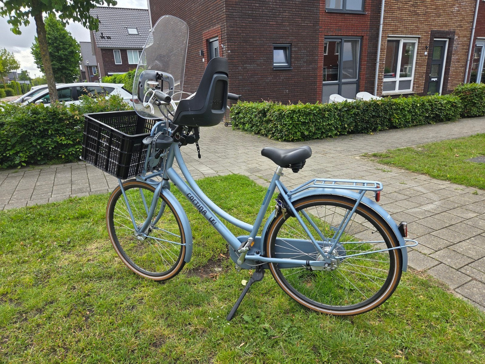 Cortina U4 Family Transportfiets + kinderzitje en windscherm, Gebruikt, Versnellingen, 50 tot 53 cm, Trommelrem