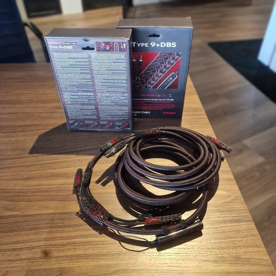 AudioQuest Type 9 DBS 2x 4 meter, Ophalen of Verzenden, Gebruikt, 2 tot 5 meter, Luidsprekerkabel