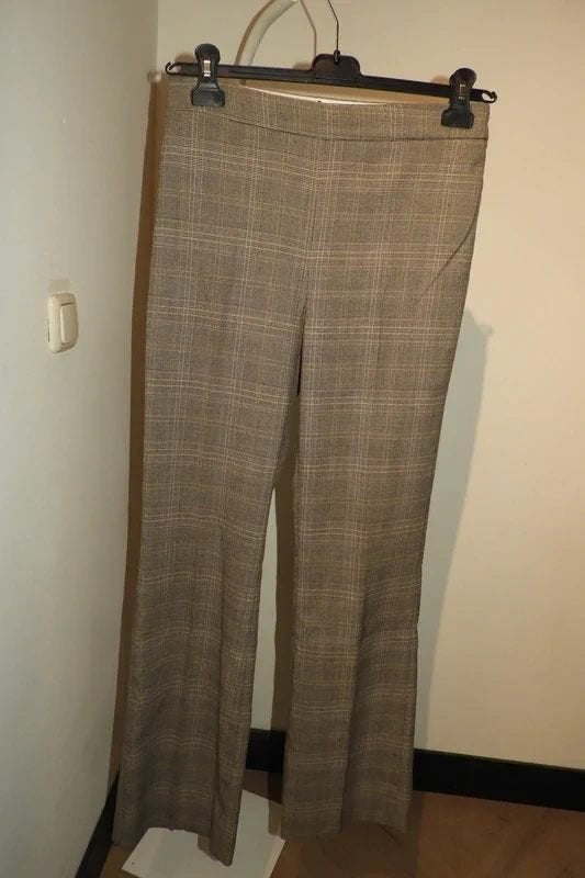 Essentiel Antwerp nette broek ruitjes print najaars tinten M