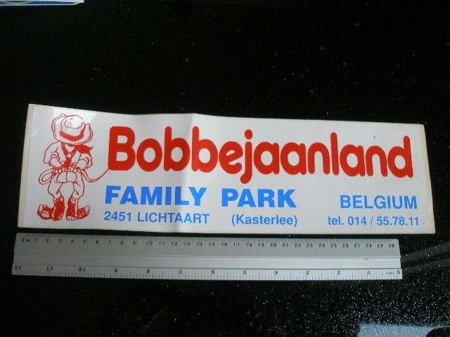 grote sticker Bobbejaanland family park belgium lichtaart, Verzenden, Zo goed als nieuw, Bedrijf of Vereniging