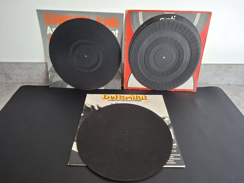 Vintage anti-statische draaitafel matten (3x) (retro hifi), Ophalen of Verzenden, Zo goed als nieuw, Overige formaten