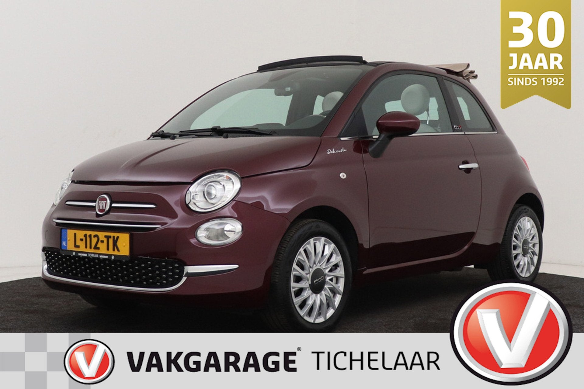 Fiat 500 C 1.0 Hybrid Dolcevita | Org NL | CarPlay | Climate, Voorwielaandrijving, Cabriolet, 4 stoelen, Leder en Stof