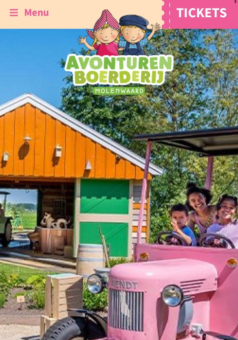 5 tickets voor Avonturenboerderij Molenwaard, Drie personen of meer, Ticket of Toegangskaart