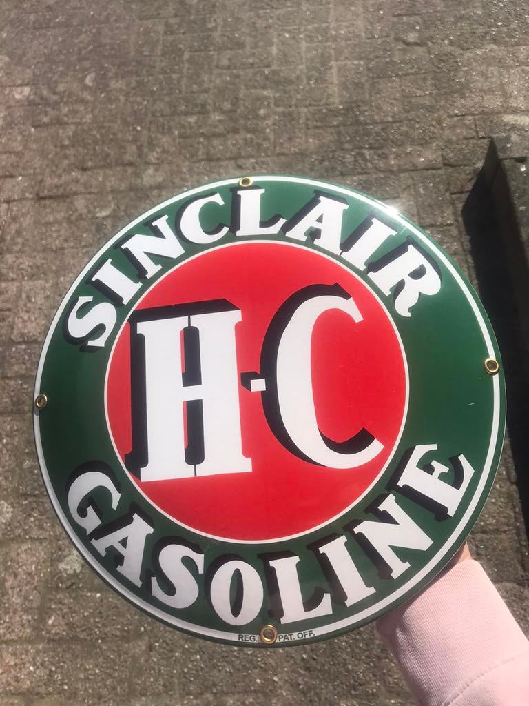 Sinclair emaille reclamebord, Ophalen of Verzenden, Gebruikt, Reclamebord
