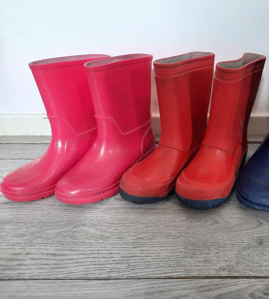 Laarzen regenlaarzen rood en roze maat 28, Gebruikt, Jongen of Meisje, Ophalen of Verzenden, Laarzen
