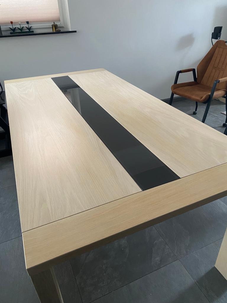 Eetkamertafel 1.95 -0.95 Eiken, Zo goed als nieuw, 150 tot 200 cm, Rechthoekig, 50 tot 100 cm