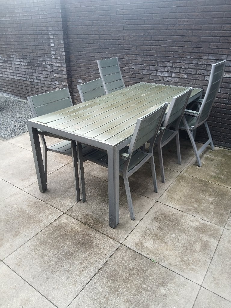 Gebruikte Tuinset, Ophalen, Gebruikt, 6 zitplaatsen, Aluminium