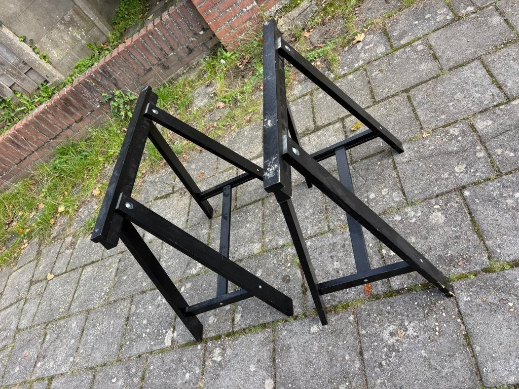 zwarte schragen, Zwart, Gebruikt, Hout, 70 cm