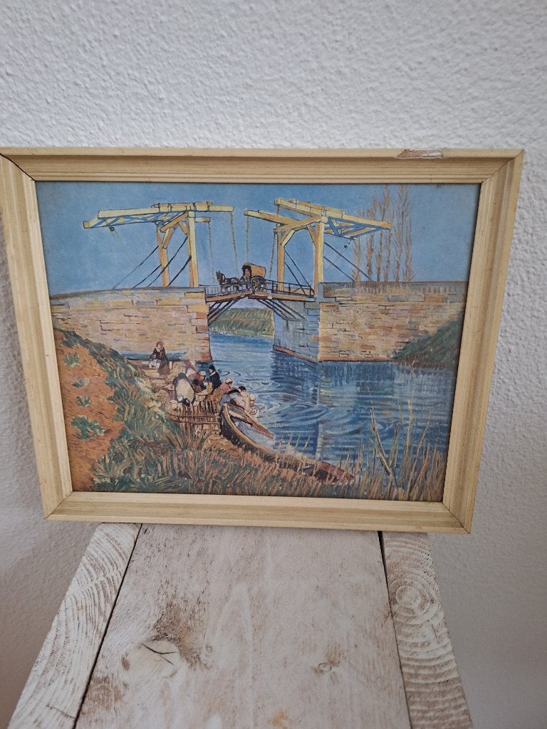 Reproductie 'De Langloisbrug met wasvrouwen' - Van Gogh, Ophalen, Overige ondergronden, Impressionistisch, Print